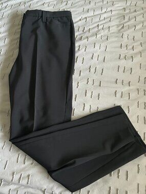 Black Tailored Trousers | Virgin Wool Blend | Size 40